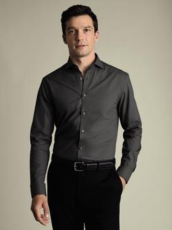 Charles Tyrwhitt Regular Fit Cotton Poplin Shirt, Charcoal, Charcoal
