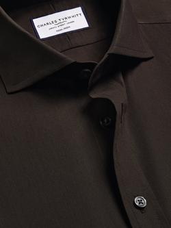 Charles Tyrwhitt Slim Fit Cotton Poplin Shirt, Chocolate - view 2, Chocolate