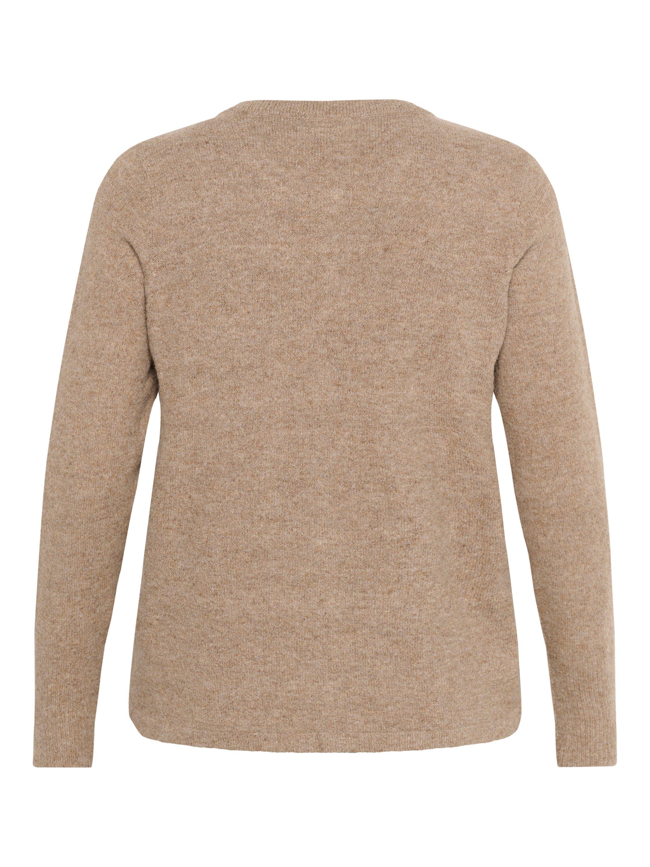 Product image 6 of 6, which shows KAFFE Niela Round Neck Cardigan, Mid Brown, S