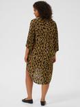 KAFFE Molly Animal Print Shirt Dress, Brown/Multi
