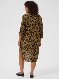KAFFE Molly Animal Print Shirt Dress, Brown/Multi - view 2, Brown/Multi