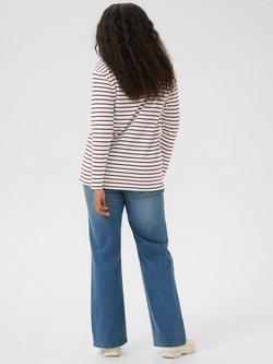 KAFFE Winni Stripe Jersey Top, White/Multi - view 2, White/Multi