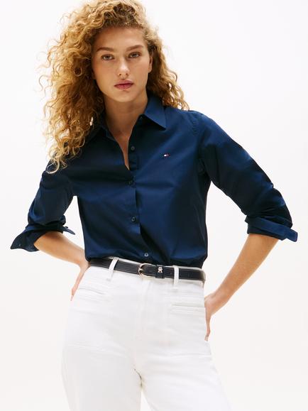 Tommy Hilfiger Embroidered Flag Shirt, Dark Navy, Dark Navy