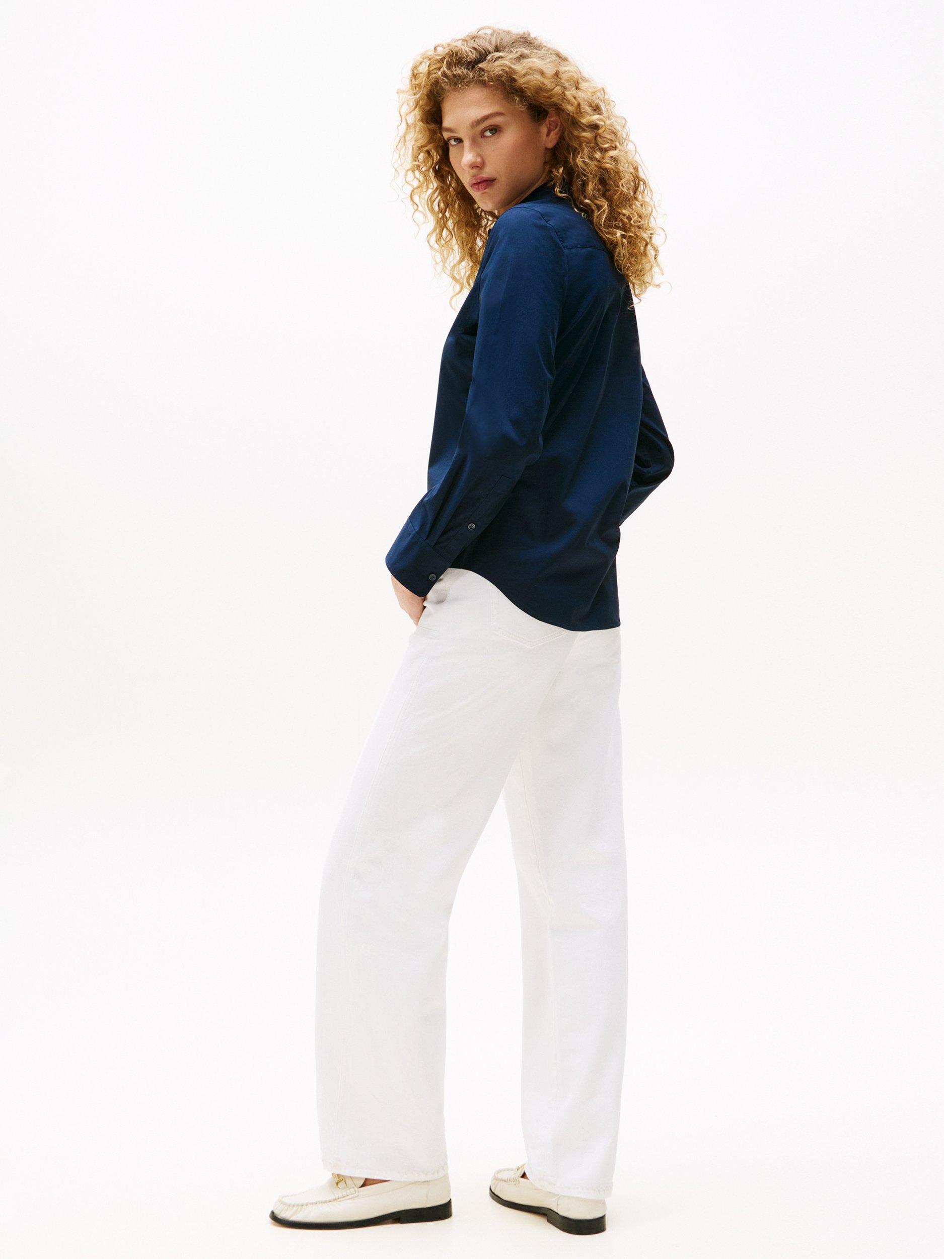 Product image 2 of 5, which shows Tommy Hilfiger Embroidered Flag Shirt, Dark Navy, 4