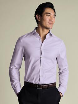 Charles Tyrwhitt Burlington Cotton Check Long Sleeve Collar Shirt, Lilac