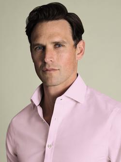 Charles Tyrwhitt Burlington Cotton Check Long Sleeve Collar Shirt - view 2, Pink