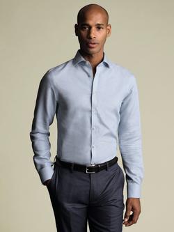 Charles Tyrwhitt Burlington Cotton Long Sleeve Collar Shirt, Grey Sky