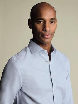 Charles Tyrwhitt Burlington Cotton Long Sleeve Collar Shirt - view 2, Grey Sky