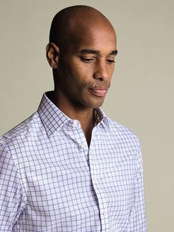 Charles Tyrwhitt Cotton Long Sleeve Collar Shirt - view 2, Grey Sky