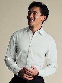 Charles Tyrwhitt Cotton Check Long Sleeve Collar Shirt, Green Online Only