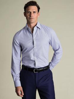 Charles Tyrwhitt Cotton Long Sleeve Collar Shirt, Mid Blue Mbu
