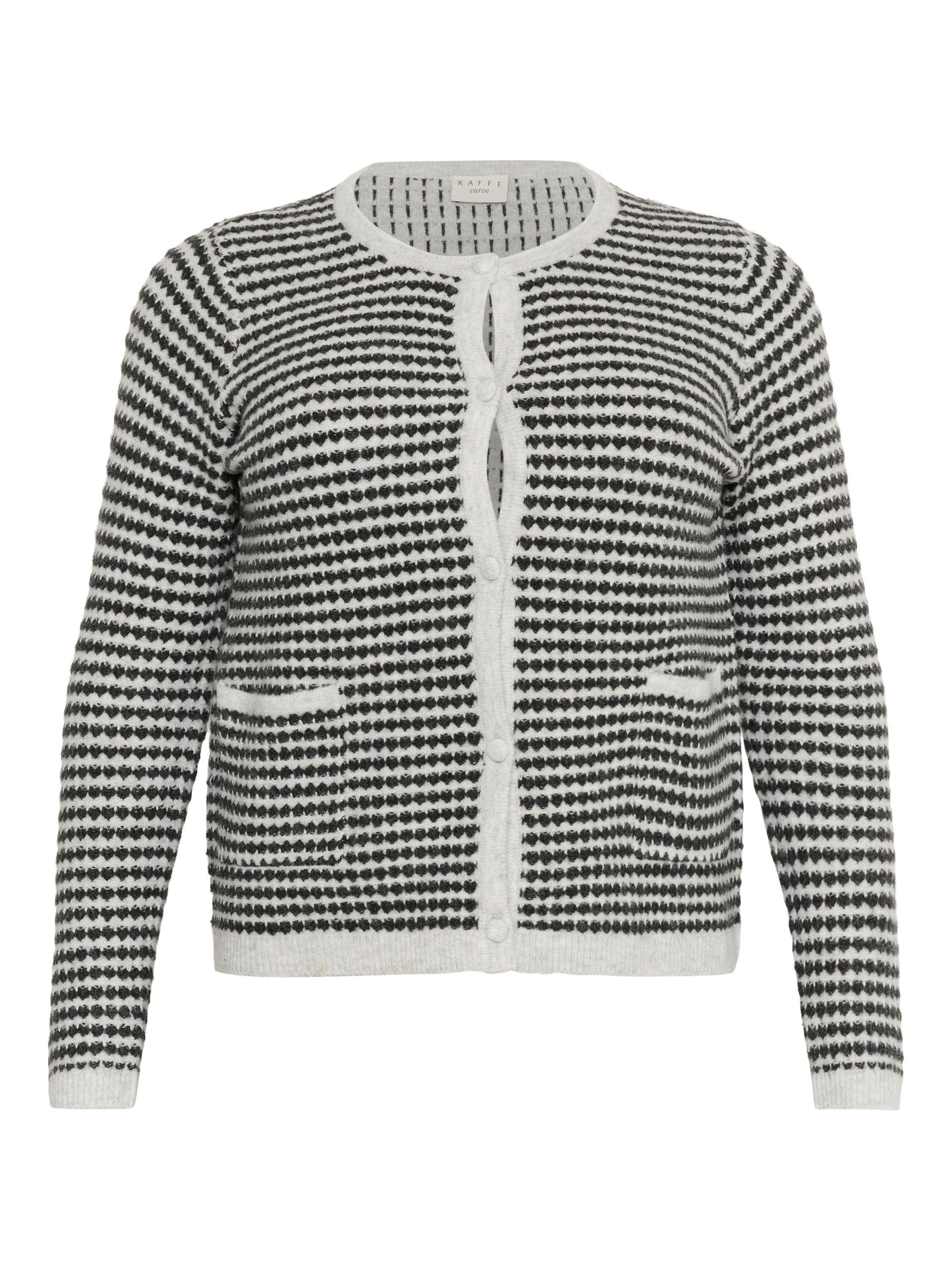 Product image 5 of 6, which shows KAFFE Celanna Wool Blend Crew Neck Cardigan, Grey/Multi, S