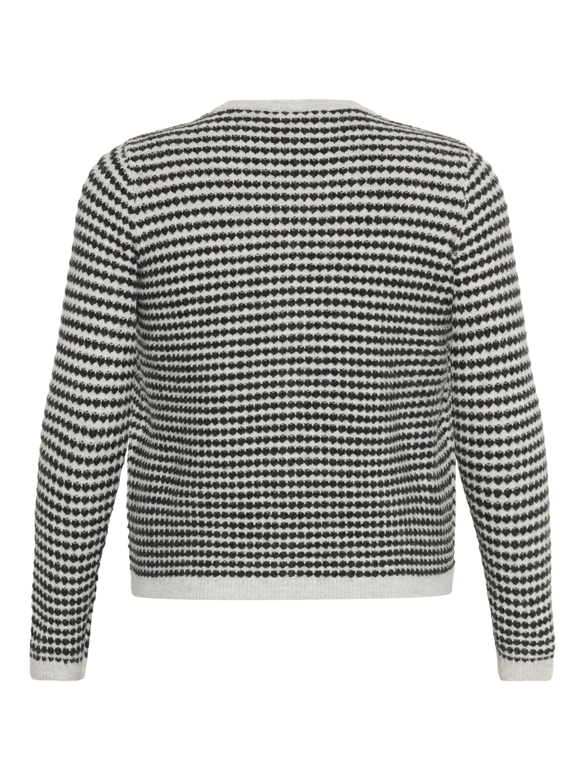Product image 6 of 6, which shows KAFFE Celanna Wool Blend Crew Neck Cardigan, Grey/Multi, S