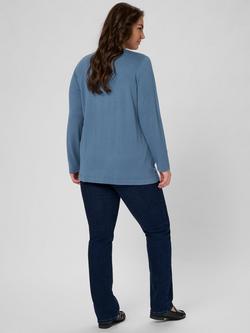 KAFFE Curve Farsia Cardigan, Mid Blue - view 2, Mid Blue
