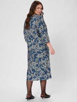 KAFFE Mahlia Abstract Dress, Blue/Multi - view 2, Blue/Multi