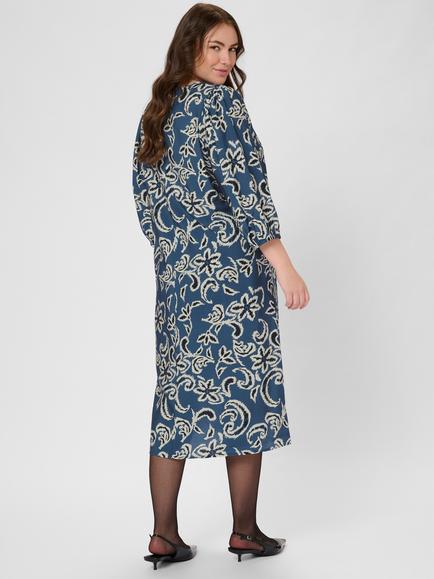 KAFFE Mahlia Abstract Dress, Blue/Multi - view 2, Blue/Multi