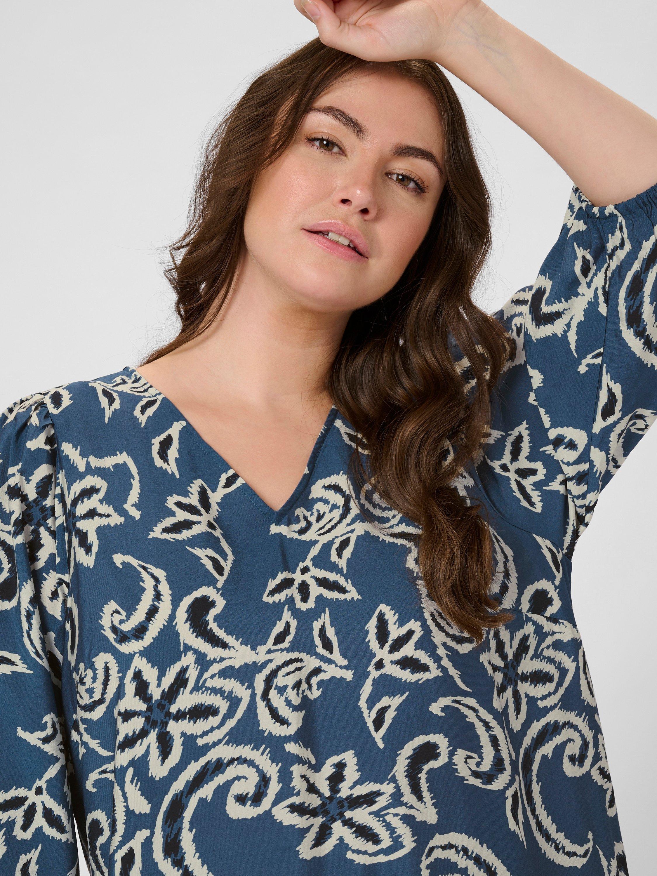 Product image 3 of 5, which shows KAFFE Mahlia Abstract Dress, Blue/Multi, 18