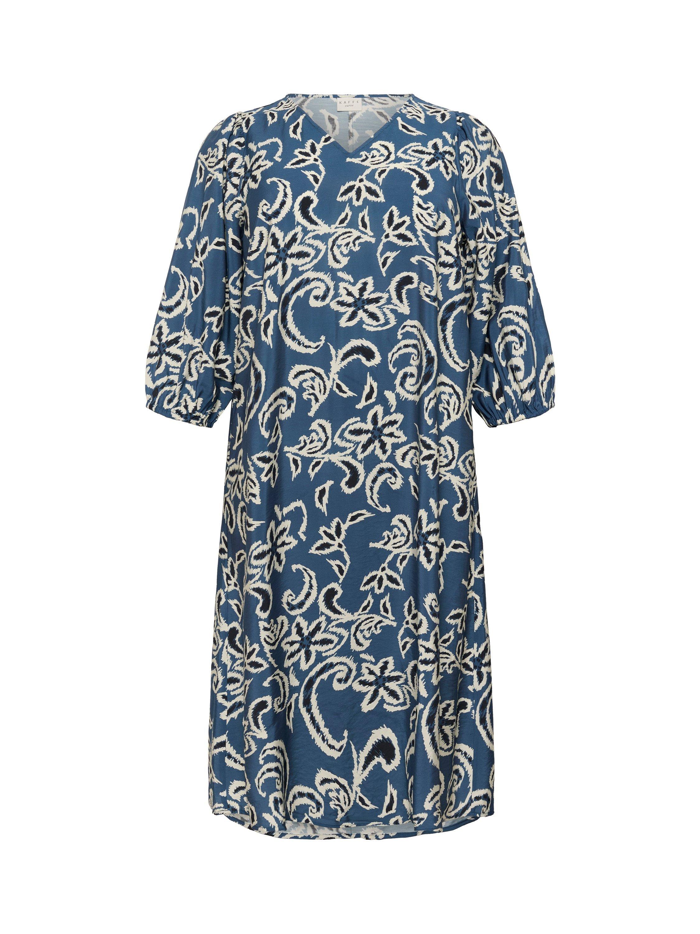 Product image 4 of 5, which shows KAFFE Mahlia Abstract Dress, Blue/Multi, 18