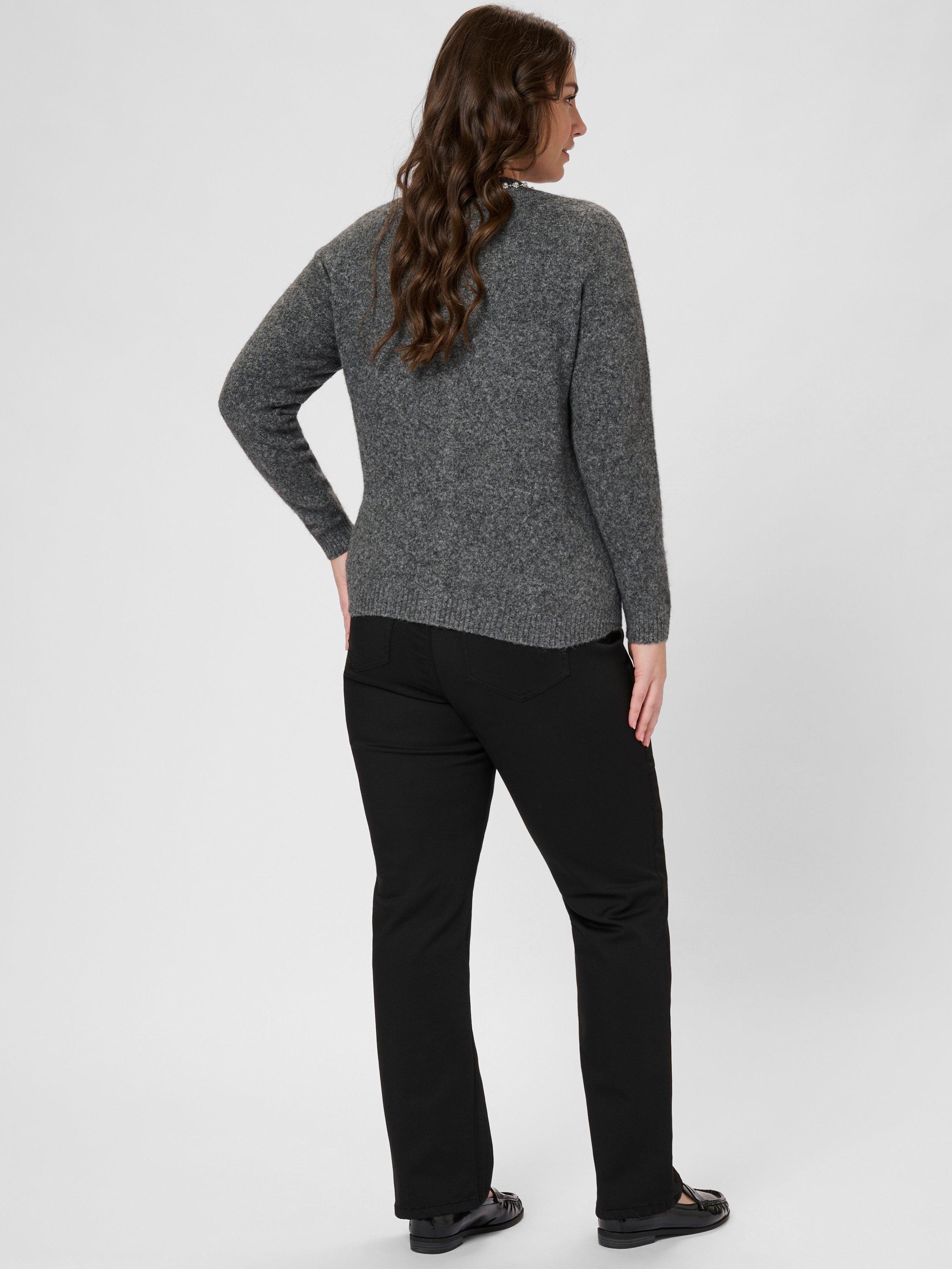 Product image 2 of 6, which shows KAFFE Roxia Embellished Collar Cardigan, Mid Grey, S