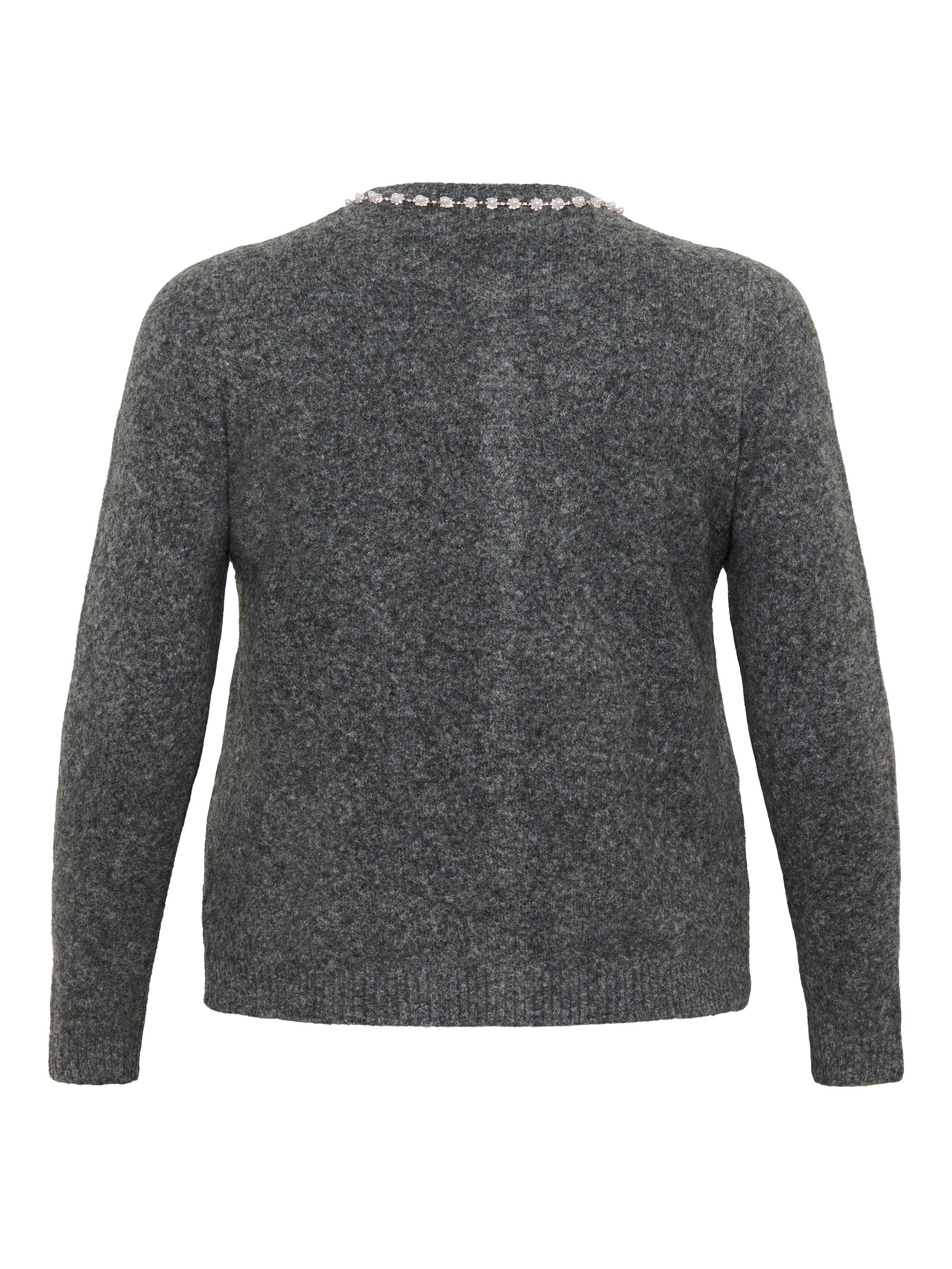 Product image 6 of 6, which shows KAFFE Roxia Embellished Collar Cardigan, Mid Grey, S