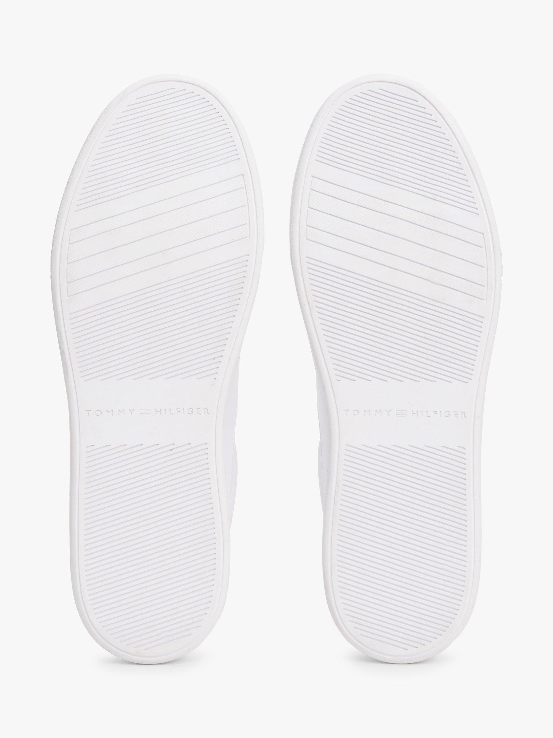Product image 5 of 8, which shows Tommy Hilfiger Leather TH Monogram Court Trainers, White, EU36