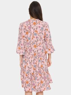 Saint Tropez Eda Floral V-Neck Dress, Pink Nectar - view 2, Pink Nectar
