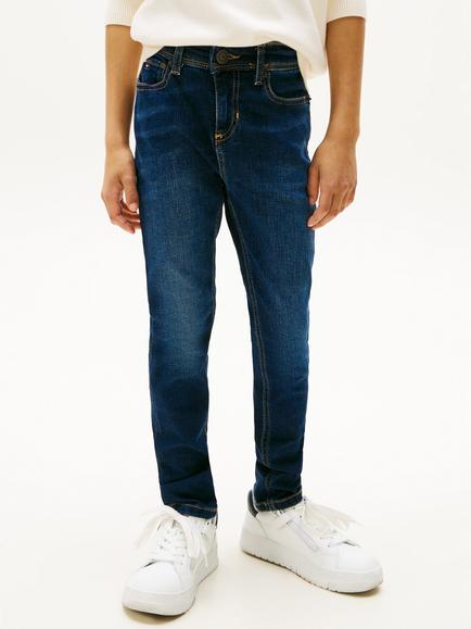 Tommy Hilfiger Kids' Scanton Slim Fit Jeans, Dark Blue, Dark Blue