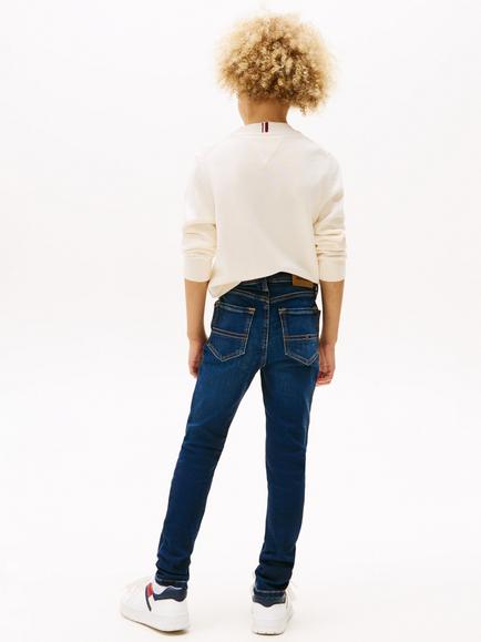 Tommy Hilfiger Kids' Scanton Slim Fit Jeans, Dark Blue - view 2, Dark Blue