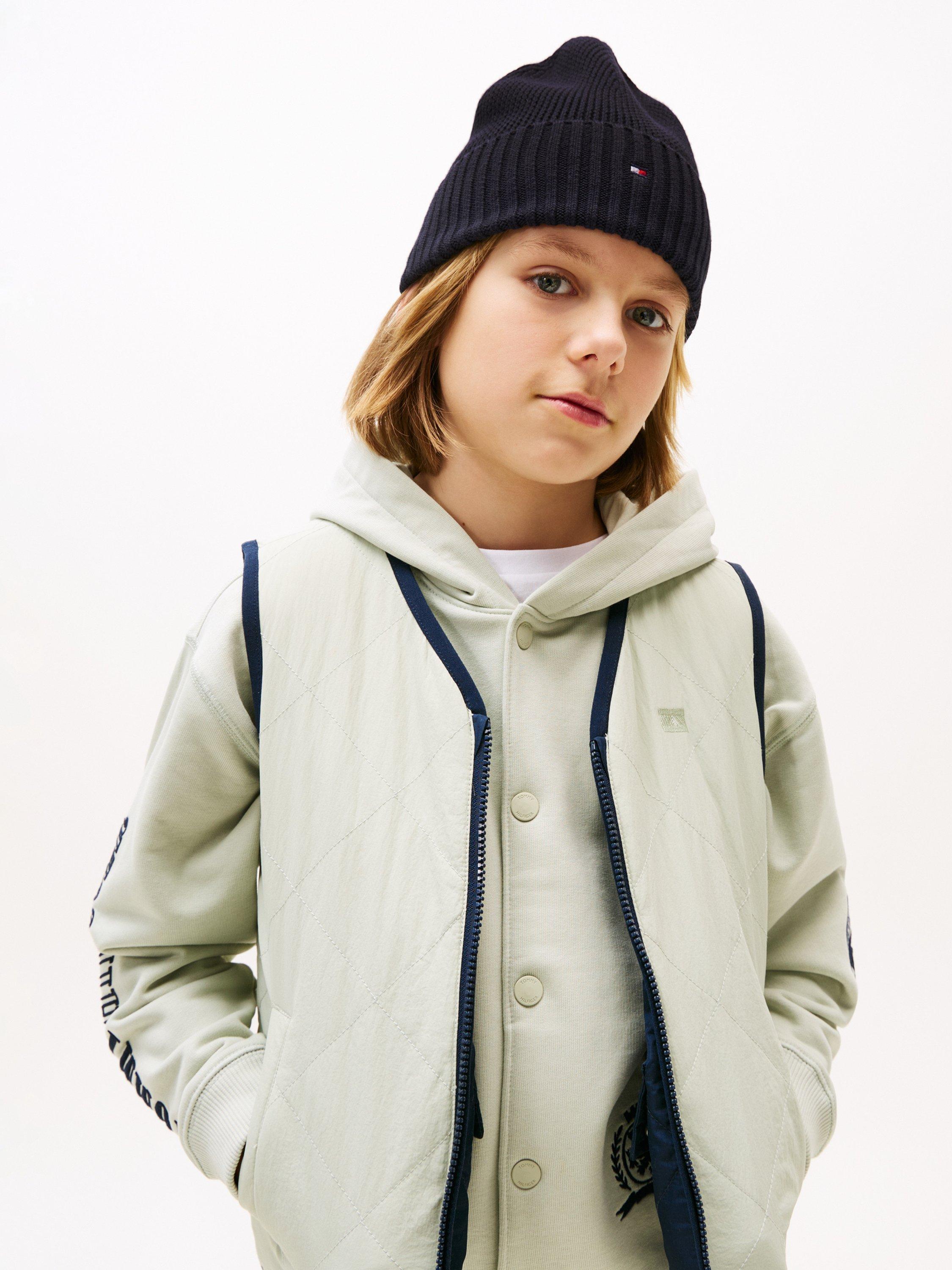 Product image 3 of 5, which shows Tommy Hilfiger Kids' Essential Beanie Hat, Dark Navy, S-M