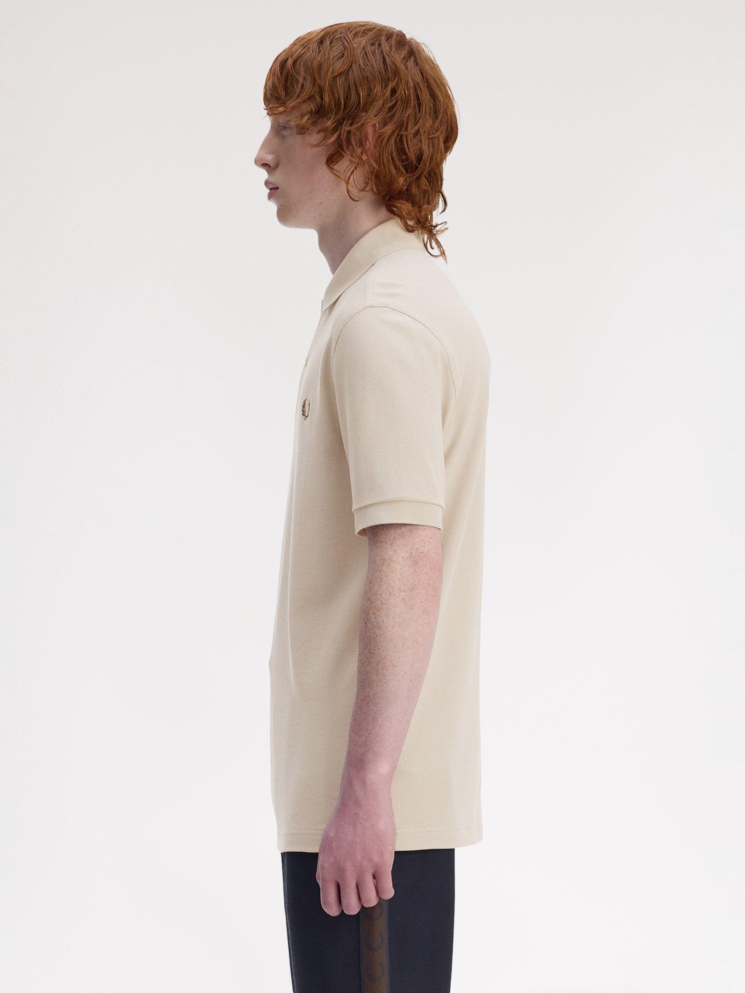 Product image 2 of 5, which shows Fred Perry Polo Shirt, Wrm Oat/Bnt Toba, S