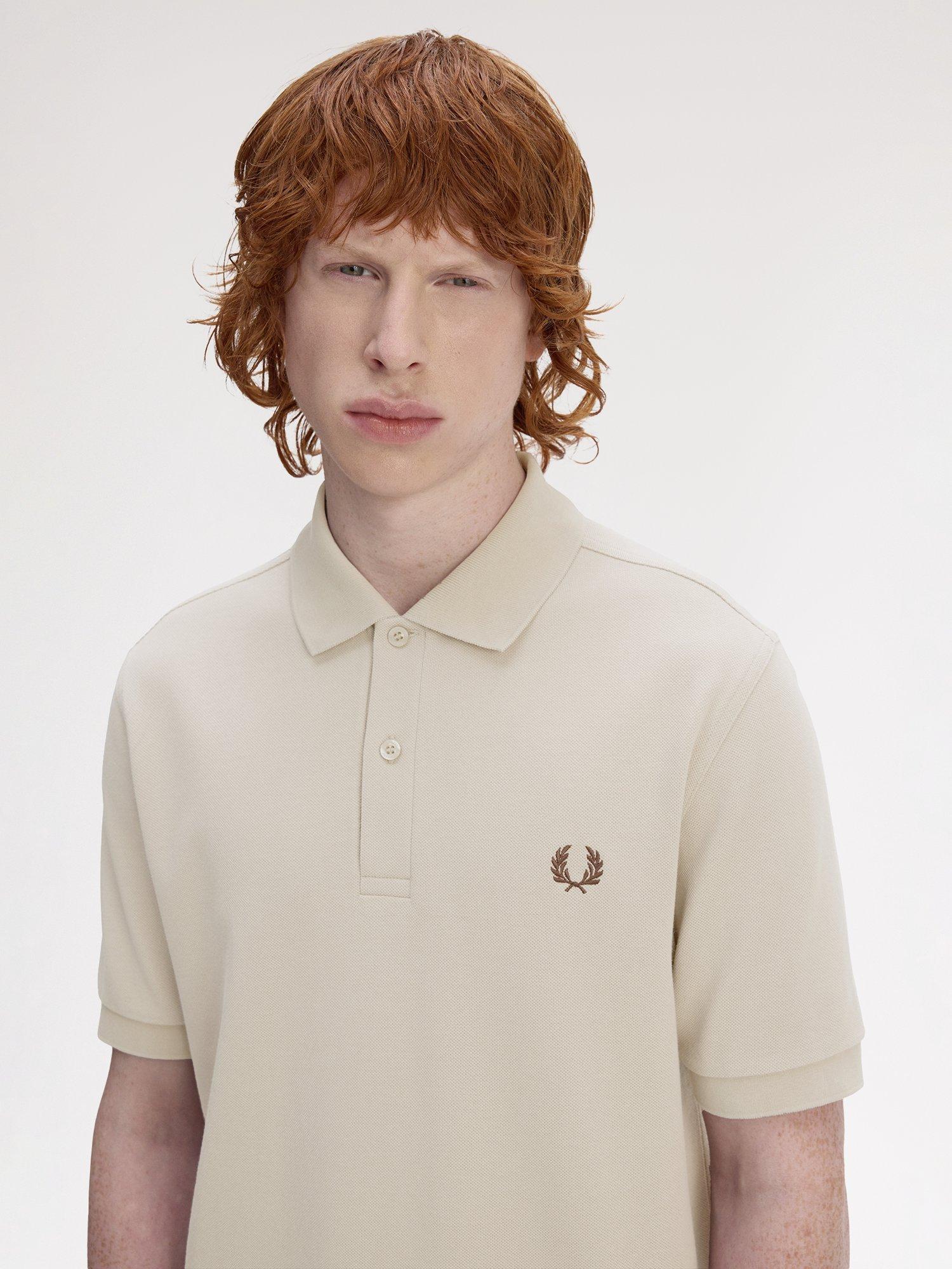 Product image 3 of 5, which shows Fred Perry Polo Shirt, Wrm Oat/Bnt Toba, S