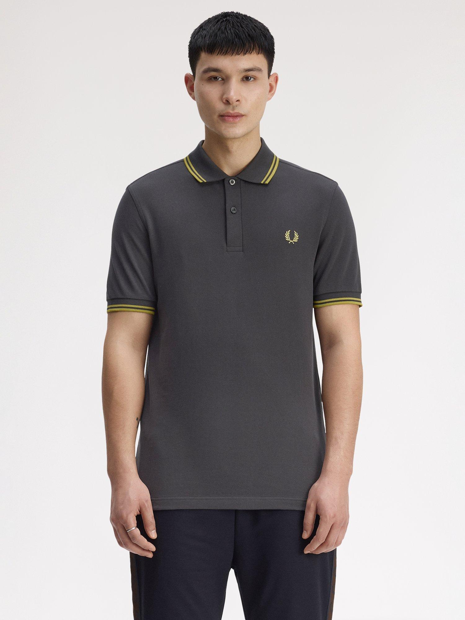 Product image 1 of 5, which shows Fred Perry Polo Shirt, Ancgr/Tnnsblyell, S