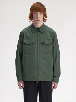 Fred Perry Zip Front Overshirt, Court Green, Court Green