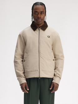 Fred Perry Cotton Blend Zip Jacket, Warm Oat