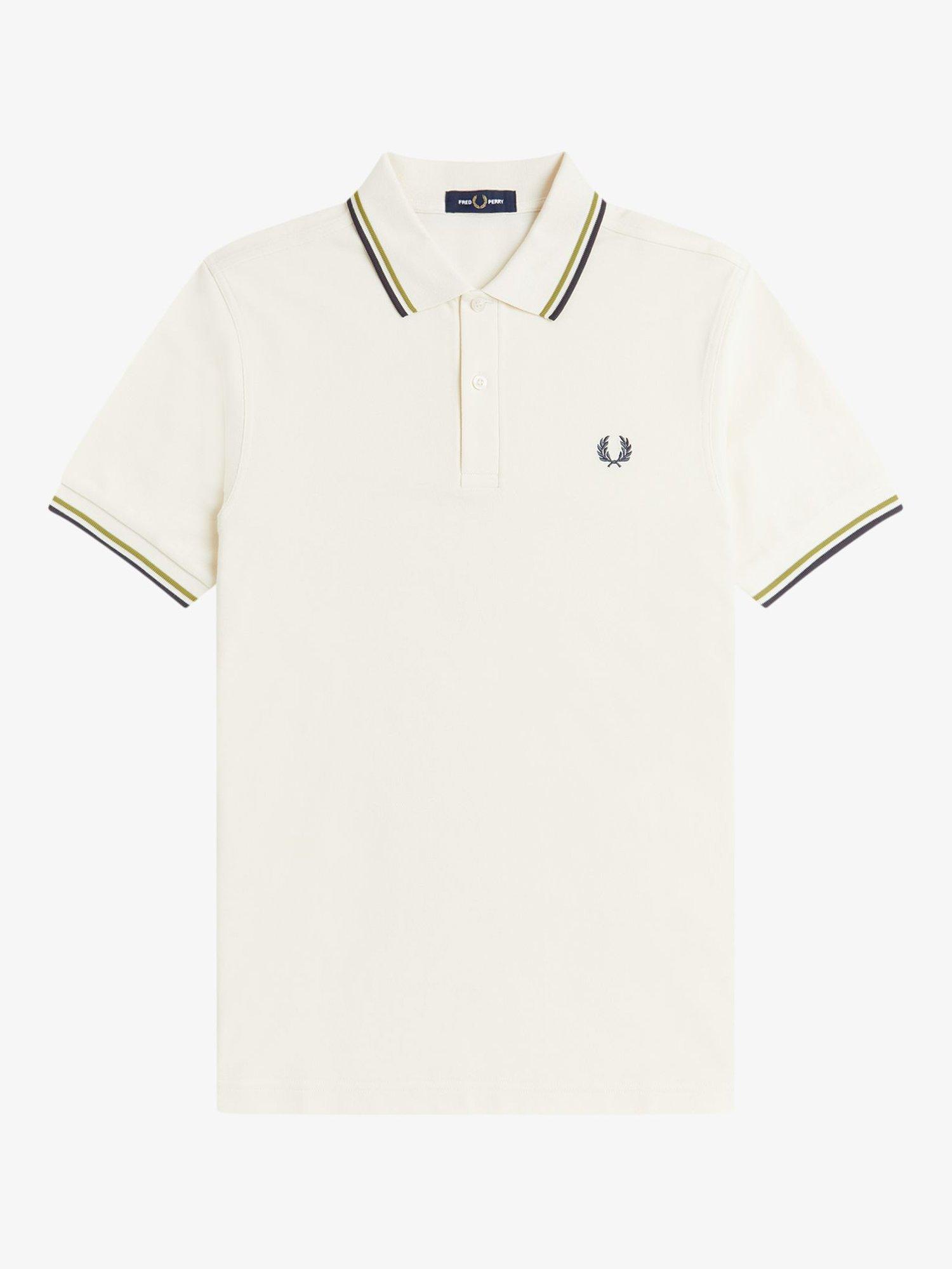 Product image 4 of 5, which shows Fred Perry Polo Shirt, Ecr/Tbyllw/Ancgy, S