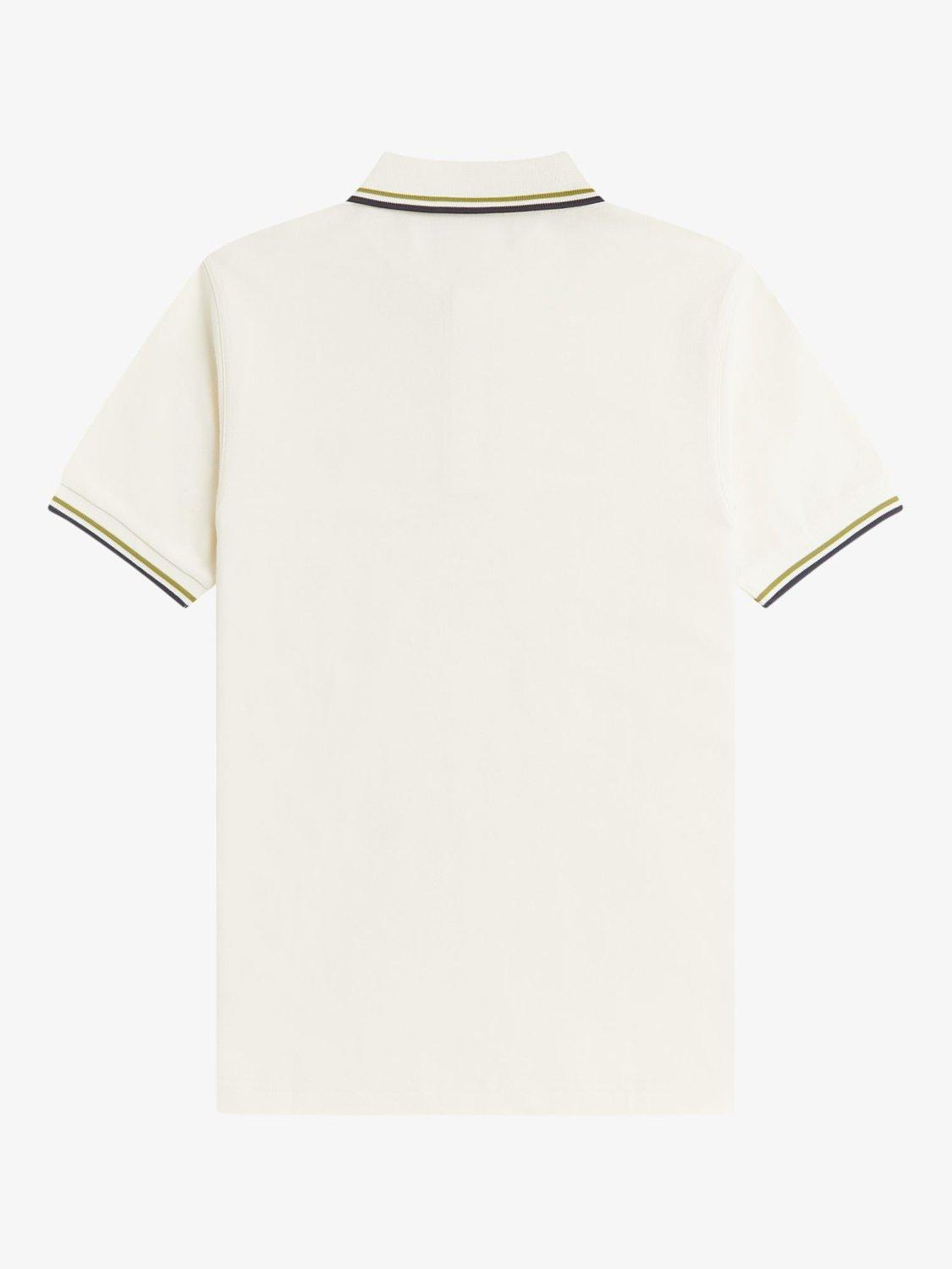 Product image 5 of 5, which shows Fred Perry Polo Shirt, Ecr/Tbyllw/Ancgy, S