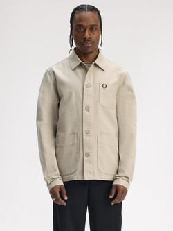 Fred Perry Cotton Collar Overshirt, Warm Oat
