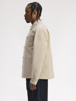 Fred Perry Cotton Collar Overshirt - view 2, Warm Oat