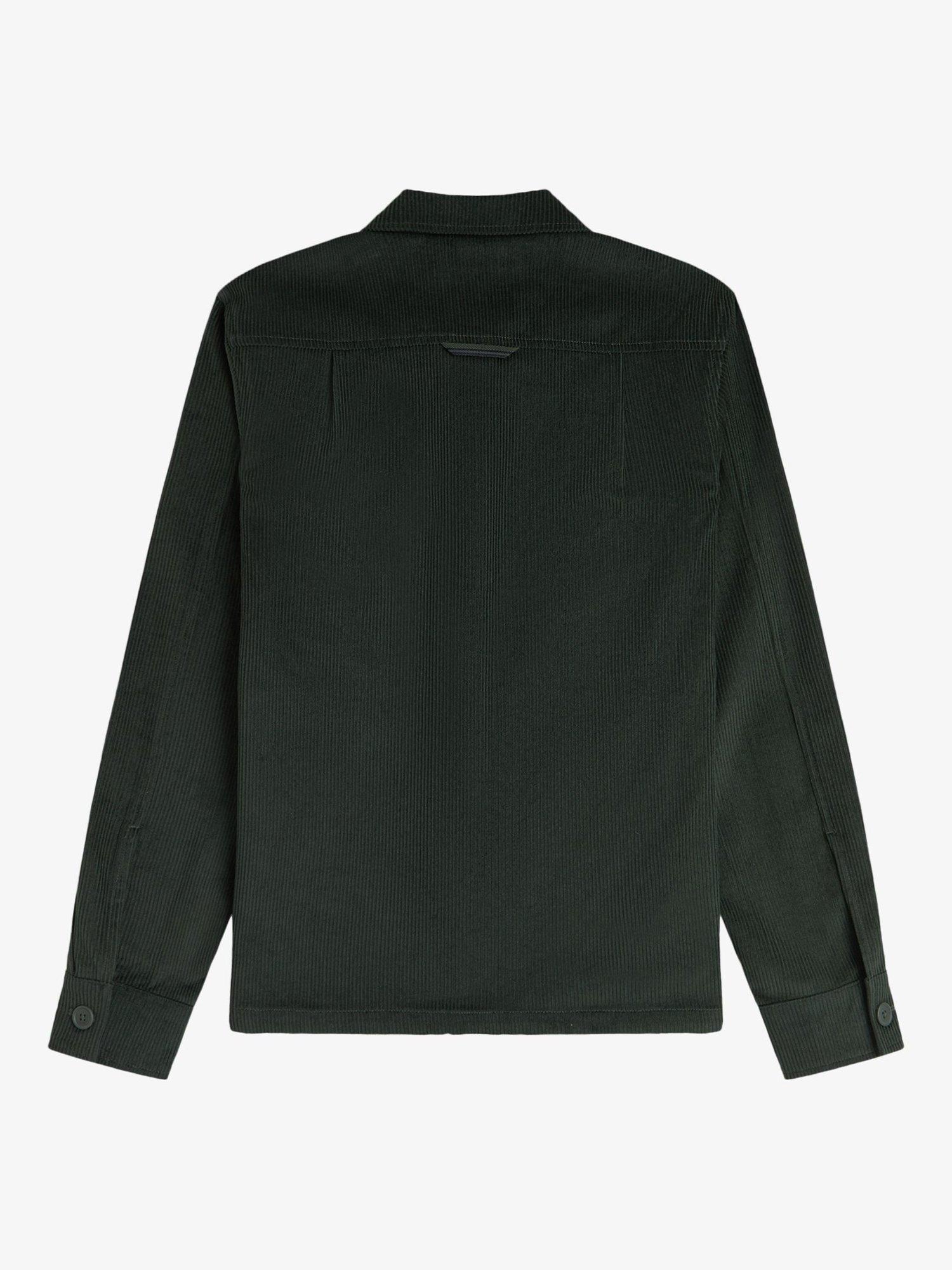 Product image 5 of 5, which shows Fred Perry Cotton Corduroy Overshirt, Court Green, S