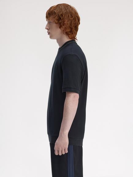 Fred Perry Check Pique T-Shirt, Navy - view 2, Navy