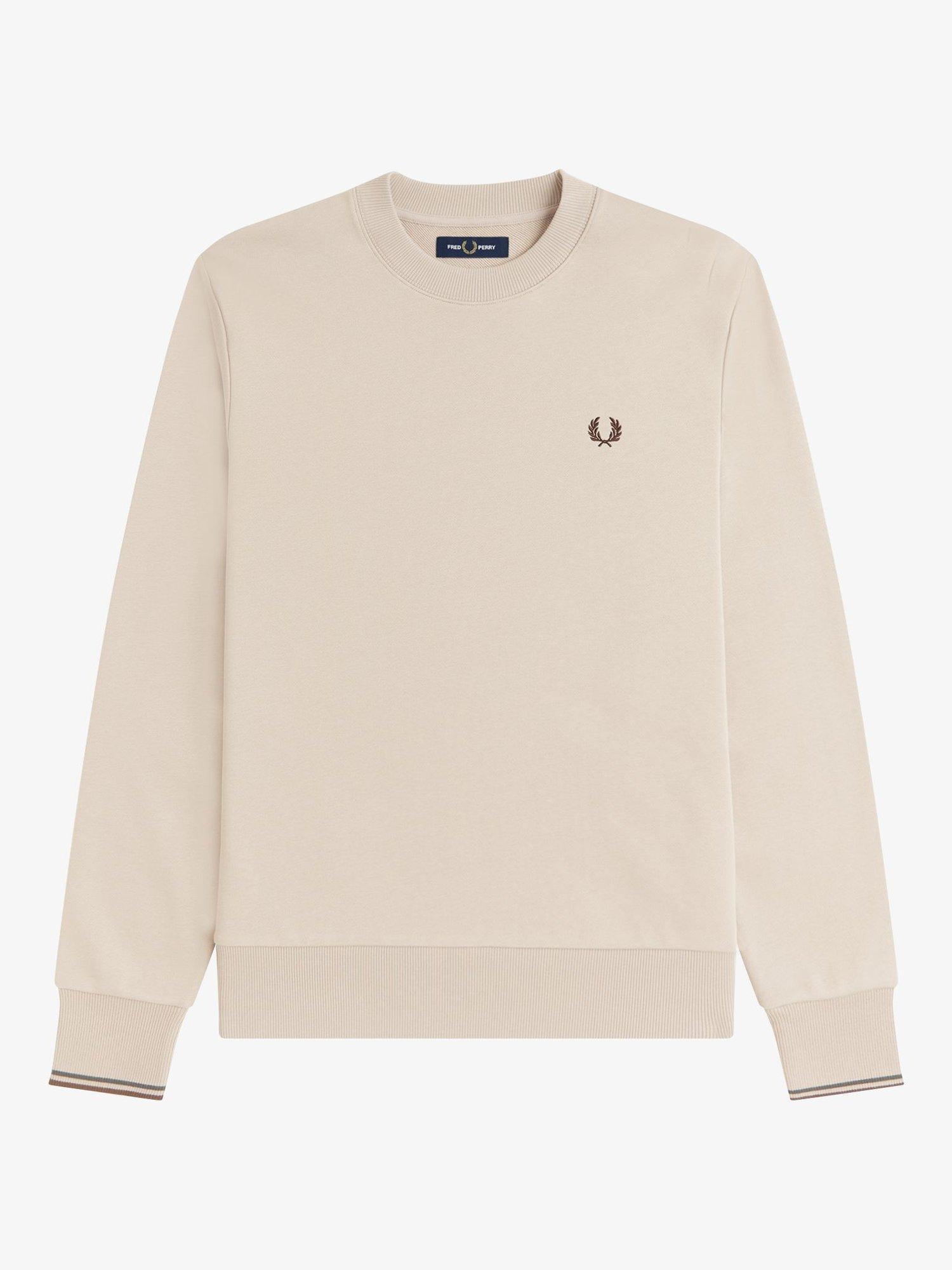 Product image 4 of 5, which shows Fred Perry Cotton Crew Neck Sweatshirt, Wrmot/Crtgr/Btob, S