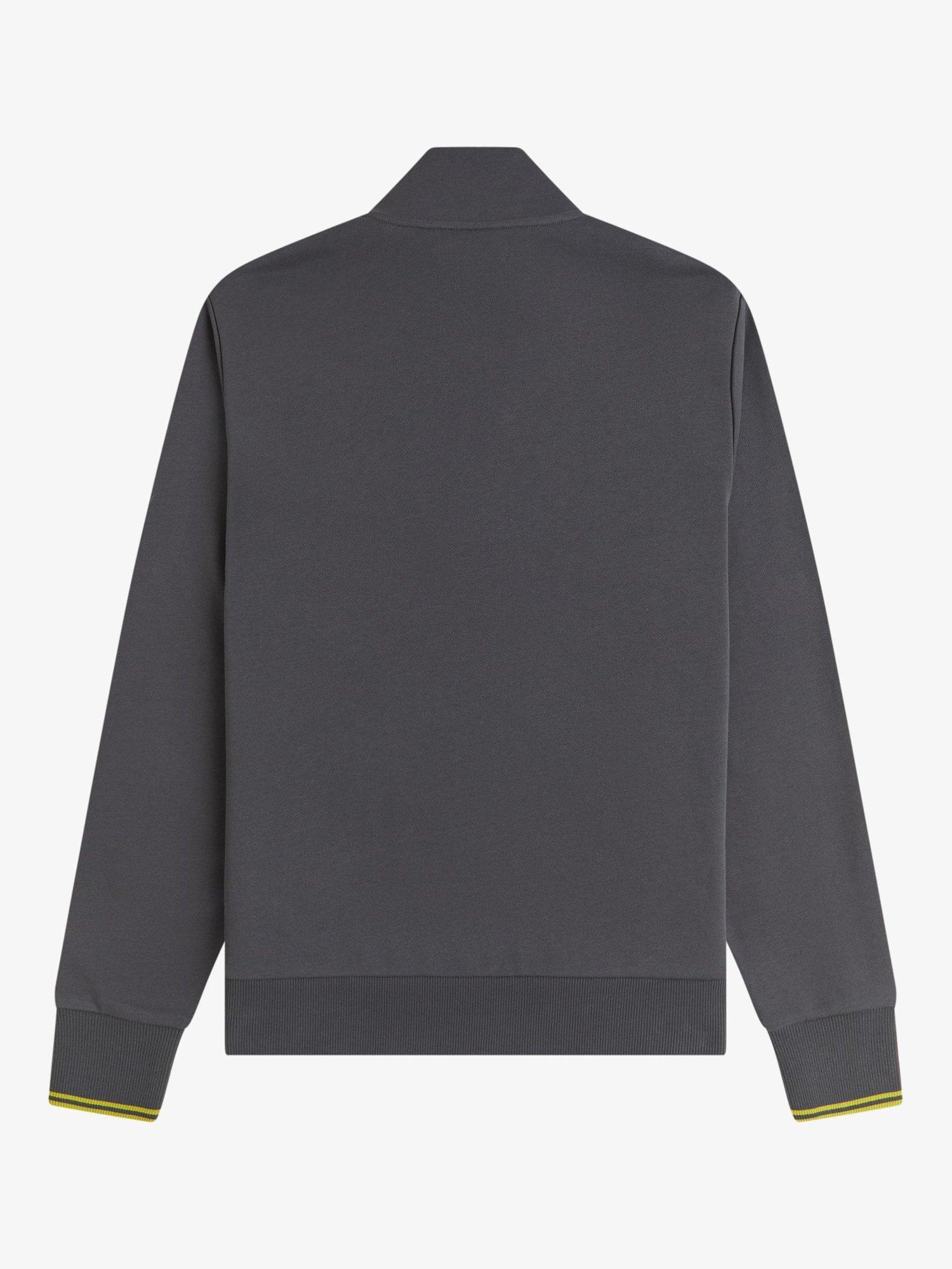 Product image 5 of 5, which shows Fred Perry Half Zip Cotton Sweatshirt, Ancgr/Tnnsblyell, S