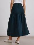 Albaray Drop Waist Flared Twill Cotton Midi Puffball Skirt