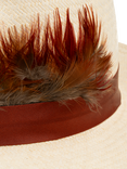 Christy Trilby Panama Hat, Ivory/Rust Satin
