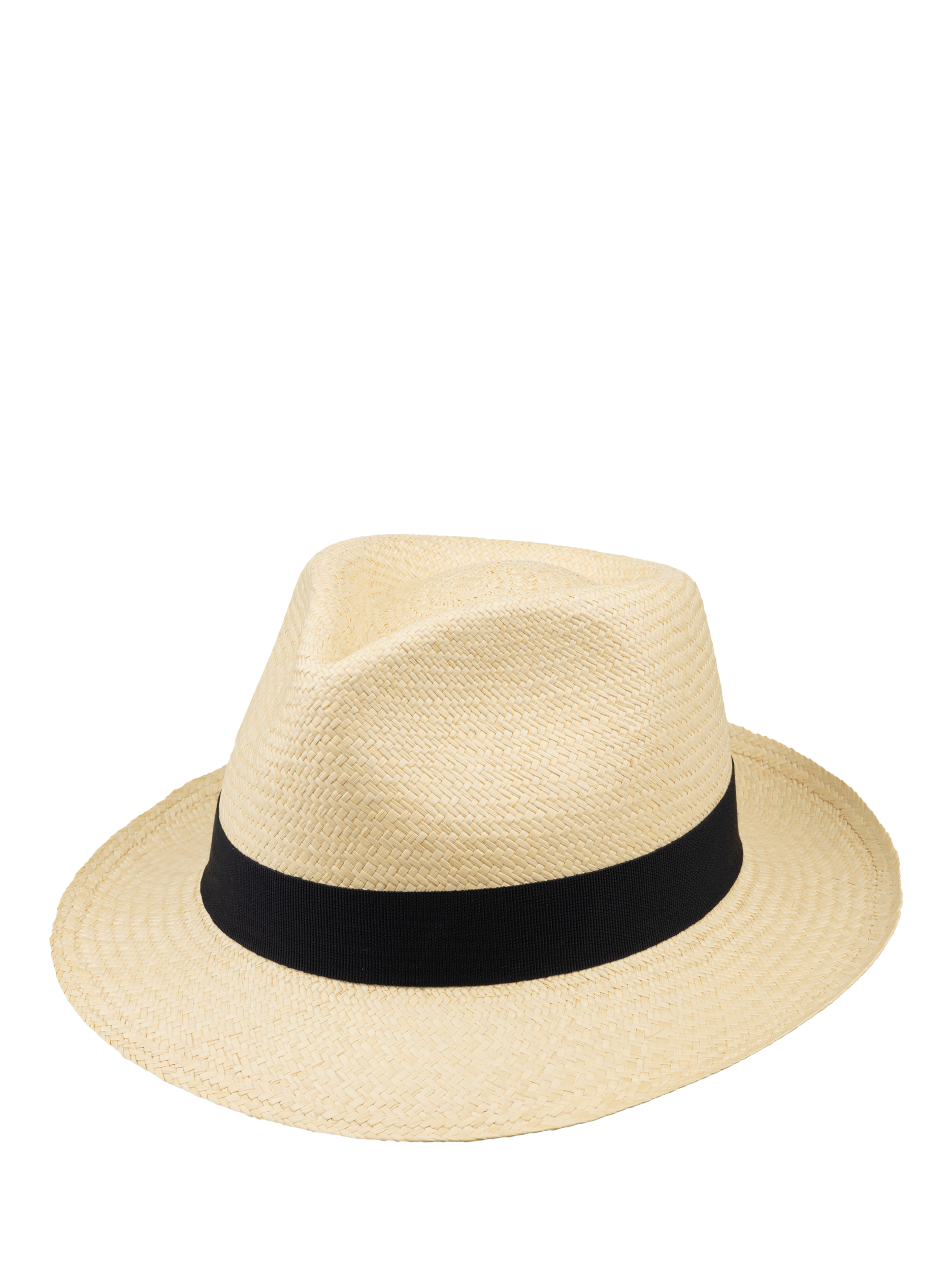 Product image 1 of 5, which shows Christys' Panama Hat, Ivory/Dark Navy, M