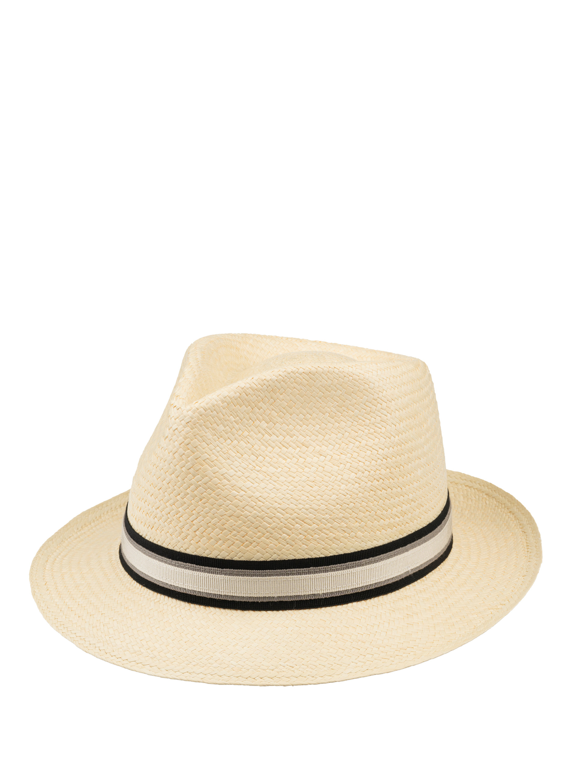 Product image 1 of 6, which shows Christys' Panama Hat, Ivory/Stripe, M