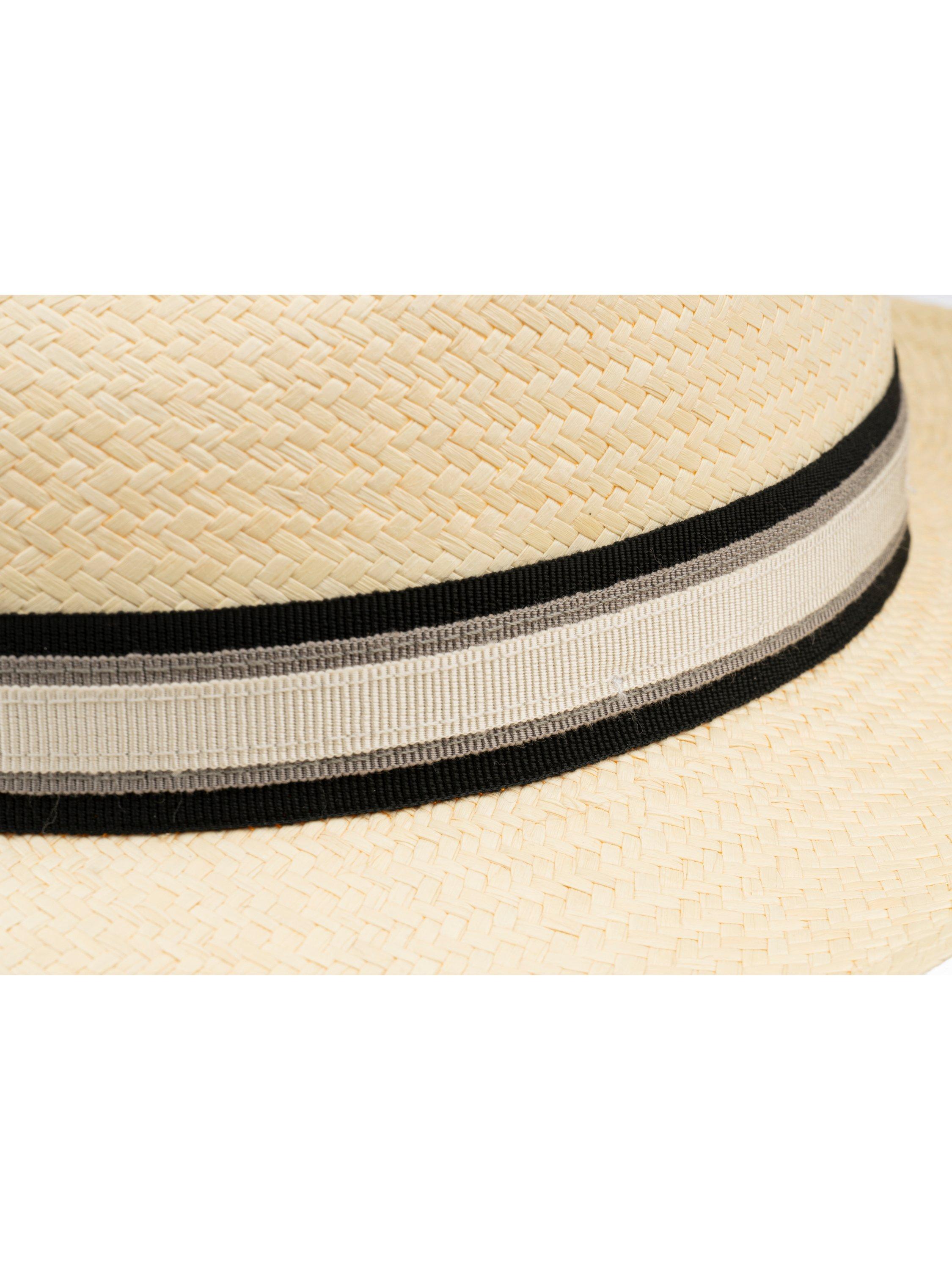 Product image 2 of 6, which shows Christys' Panama Hat, Ivory/Stripe, M
