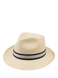 Christy Trilby Panama Hat, Ivory/Stripe