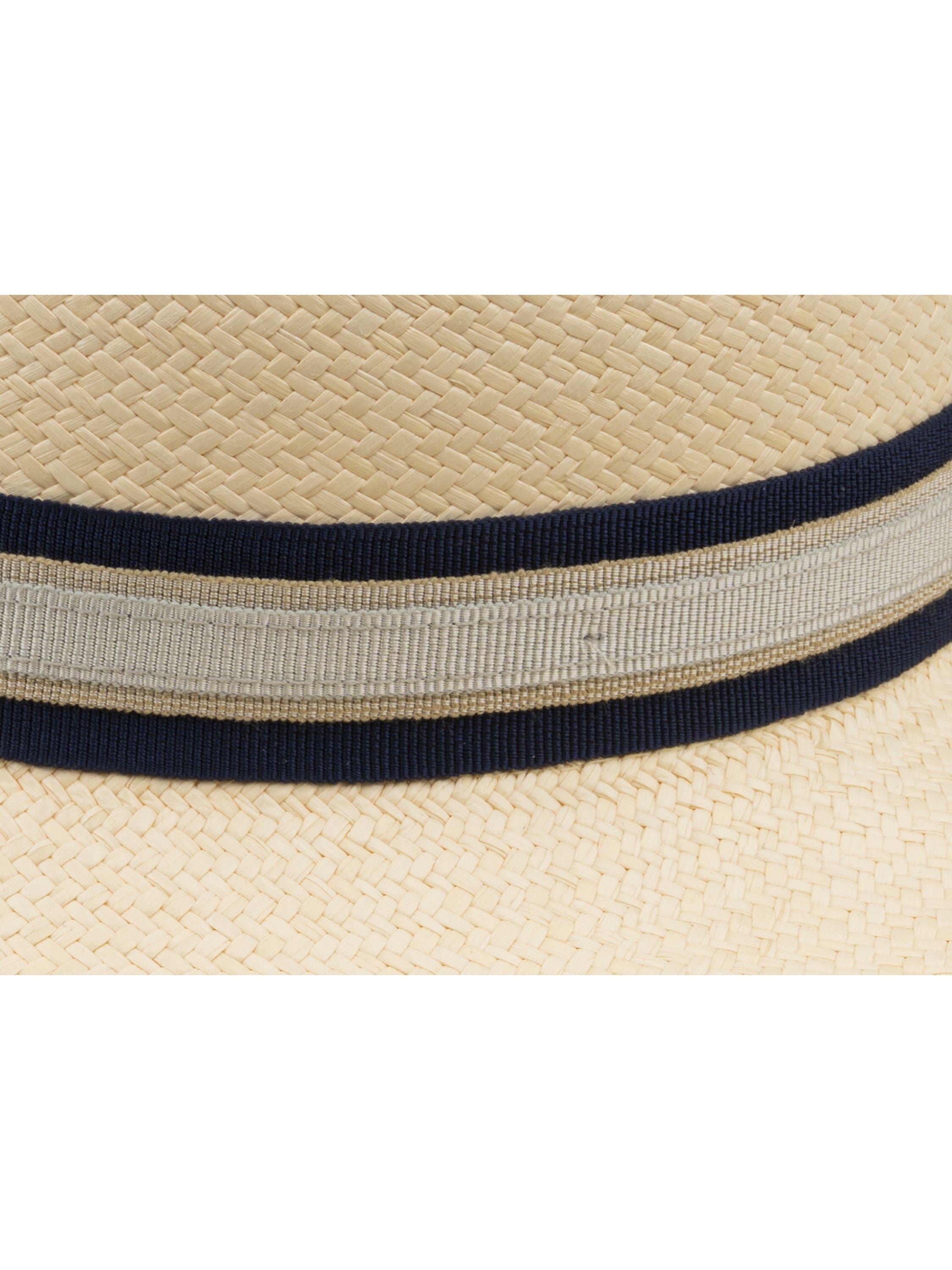 Product image 2 of 6, which shows Christy Trilby Panama Hat, Ivory/Stripe, M