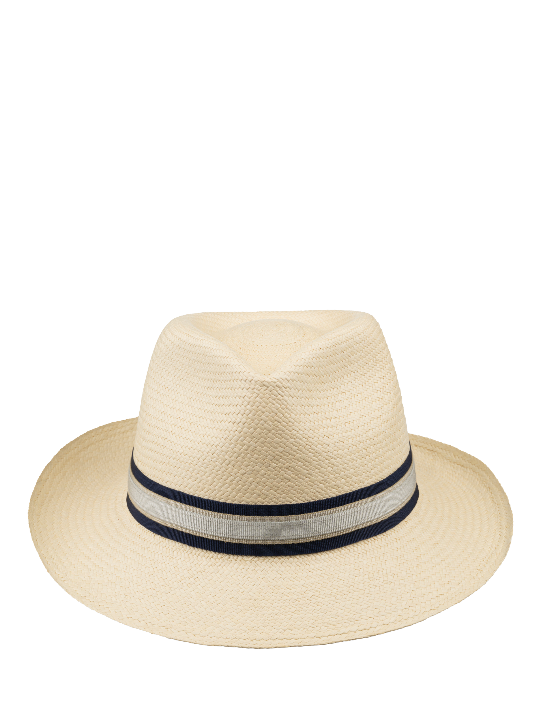 Product image 3 of 6, which shows Christy Trilby Panama Hat, Ivory/Stripe, M